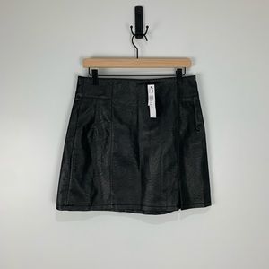 Topshop Faux Black Leather Short Skirt